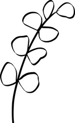 leaf line art decoration vector