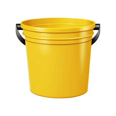 A yellow plastic bucket on transparent background PNG Generative AI