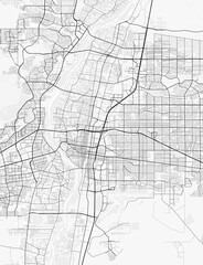 Map of Albuquerque, USA. Perfect for posters, printing, wallpaper, and home decor. Maps with monochrome and black and white styles, suitable for those who want to customize