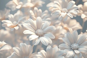 Fototapeta premium Beautiful white flowers with soft lighting for the background