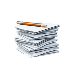 Stack of Paper with Pencil - Ready to Write