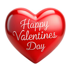 Happy Valentine's day text wrote  on red heart on white background