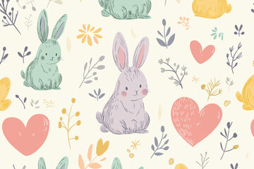 イースター, ウサちゃん, ウサちゃん, manga, 動物, ベクター, イラスト, 野ウサギ, かわいい, ひとそろい, とぶ, 休日, 模様, 赤ちゃん, 楽しい, ピンク, デザイン, 卵, 幸せな, 文科系, シームレス, おかしな, お気に入りの, 哺乳動物, カード