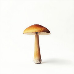 Photo of a brown mushroom isolated on white background