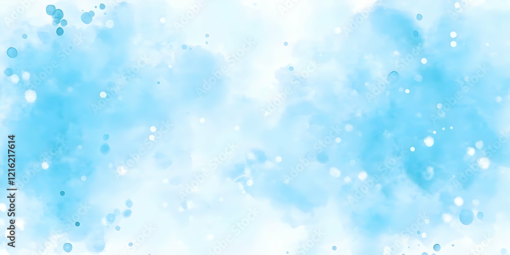 Poster abstract blue background creates a soft, dreamy atmosphere with bokeh effect, perfect for various de