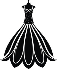 Princess gown silhouette vector illustration