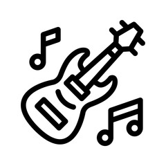 playing guitar outline style