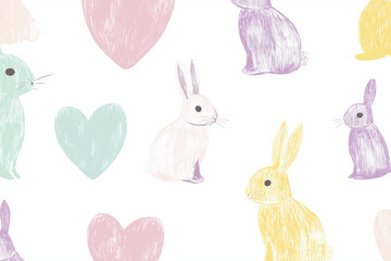 イースター, ウサちゃん, ウサちゃん, manga, 動物, ベクター, イラスト, 野ウサギ, かわいい, ひとそろい, とぶ, 休日, 模様, 赤ちゃん, 楽しい, ピンク, デザイン, 卵, 幸せな, 文科系, シームレス, おかしな, お気に入りの, 哺乳動物, カード