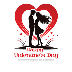 Happy Valentines Day with a romantic love social media post template banner