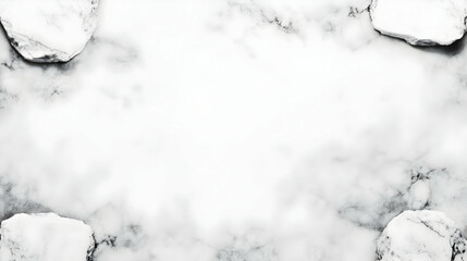 White Marble Background with Stone Accents Creates an Elegant and Luxurious Frame