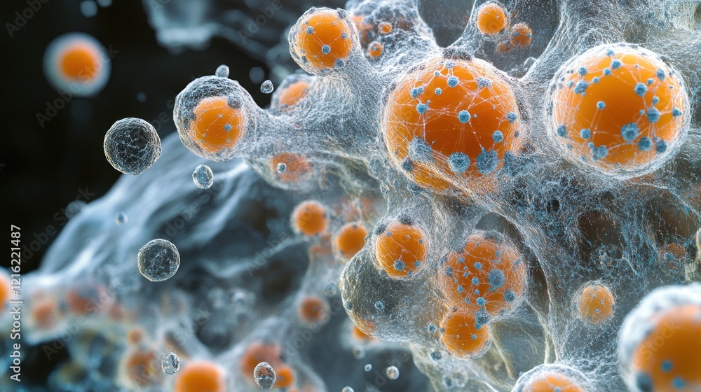 Poster microscopic cellular network: a 3d visualization of interconnected cells