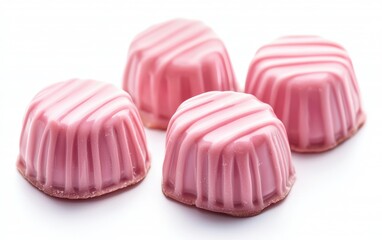 Obraz premium pink Chocolate candy isolated on white background