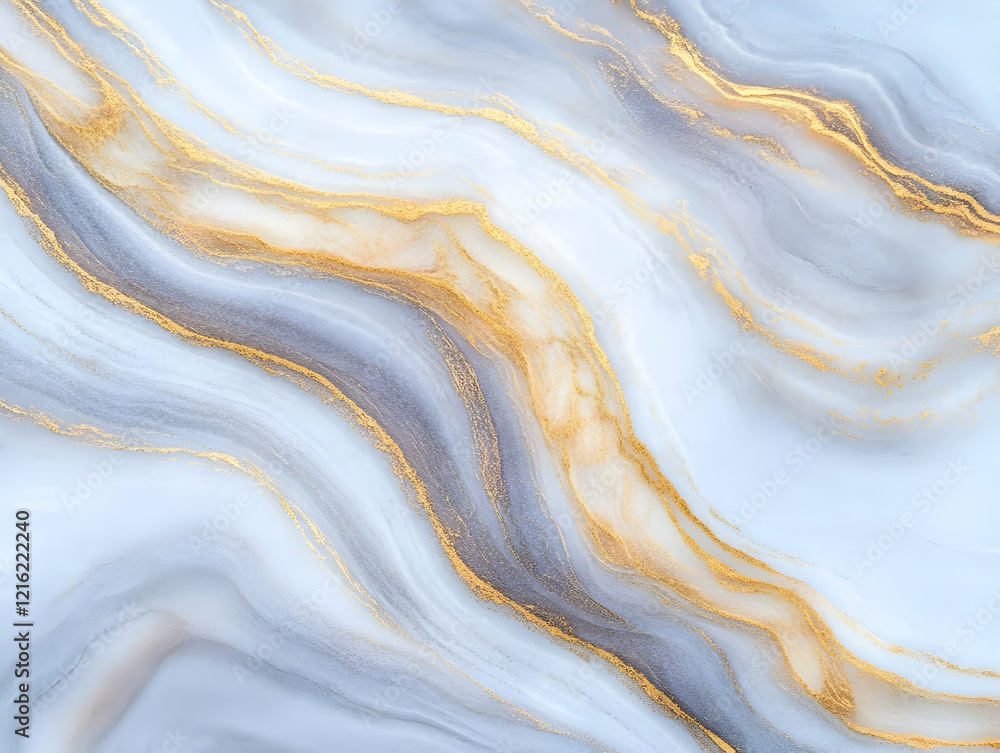 Poster abstract background with gold and white wavy patterns flows smoothly and elegantly.