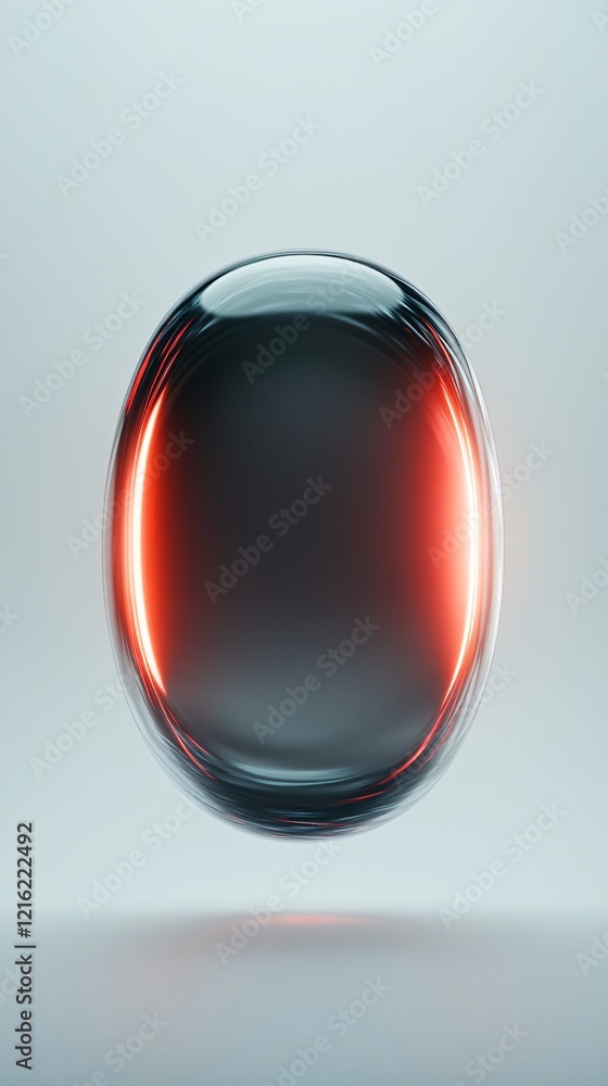 Poster abstract glowing orb futuristic 3d render of illuminated sphere