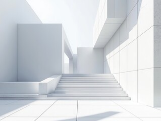 Obraz premium White industrial architecture design for minimalistic modern backgrounds