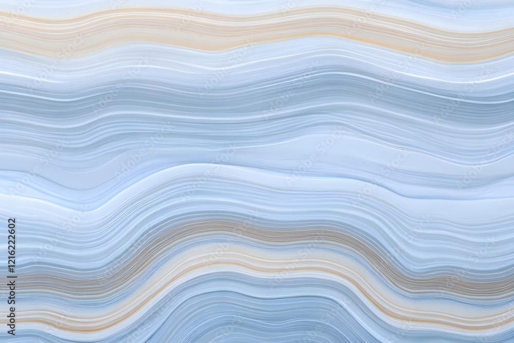 Poster abstract background with blue and beige wavy lines creates a soothing and elegant design for various