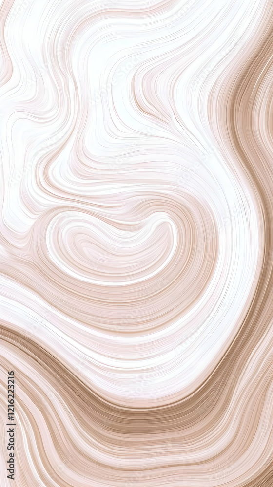 Poster abstract swirling light brown and white background creates a soft and elegant design for various pro