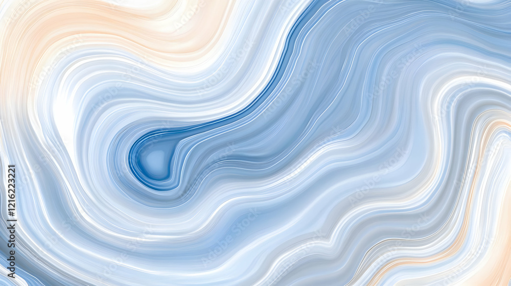 Poster abstract blue and beige swirls background creates a smooth and elegant design for modern projects