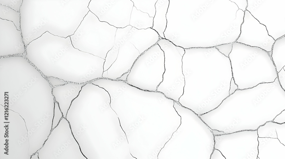 Poster abstract white background with silver cracks creates a unique and intriguing visual.