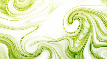 Abstract Green Swirls Blend Seamlessly with White Background, Creating a Dynamic and Elegant Visual.