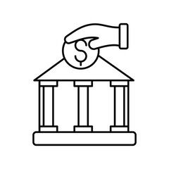 Investment line icon with white background vector stock illustration