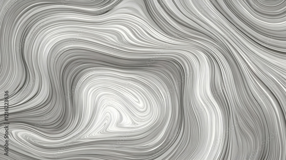 Poster abstract gray and white swirling pattern creates a dynamic visual flow seamlessly