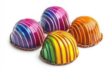 Fototapeta premium rainbow Chocolate candy isolated on white background