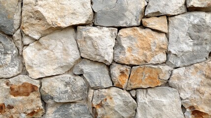 Textured Stone Wall: A Close-Up of Rustic Rockwork