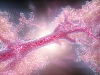 Microscopic View of a Nerve Cell.