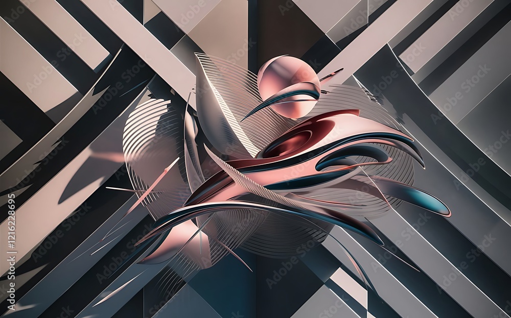 Poster dynamic lines abstract background. 3d shadow effects and fluid gradients. modern overlapping forms.
