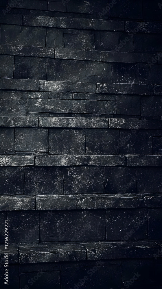 Poster dark stone wall texture creates a dramatic and moody background for design projects