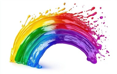 rainbow splash isolated on white background