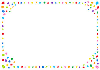 手描きのクレヨン素材　背景　フレーム