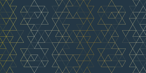 Abstract seamless pattern with a geometric background of polygonal golden lines. Stylish texture