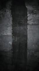 Dark Vertical Stripe Splits a Textured Concrete Wall Dramatically in Monochrome Photography