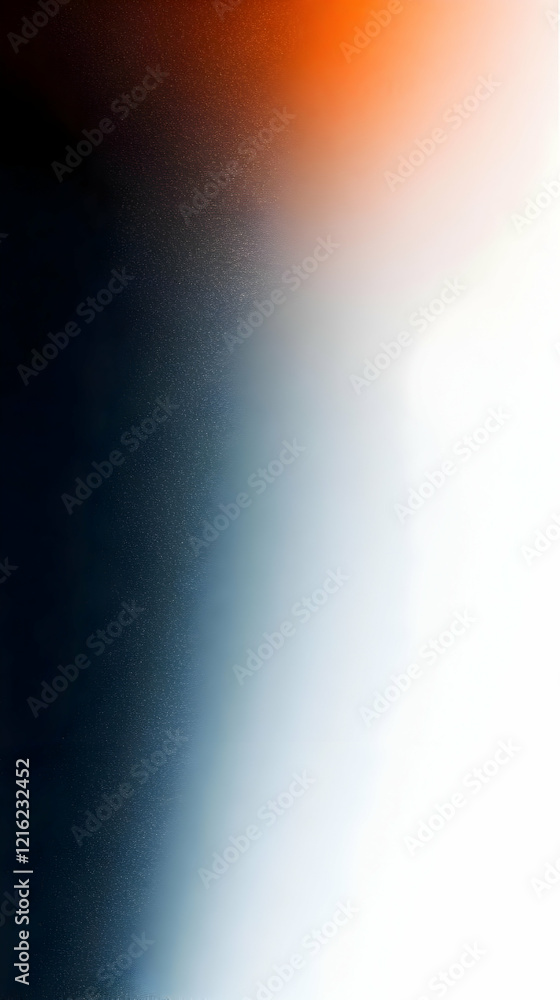 Poster abstract background blends dark blue and orange with white fading effect and subtle texture
