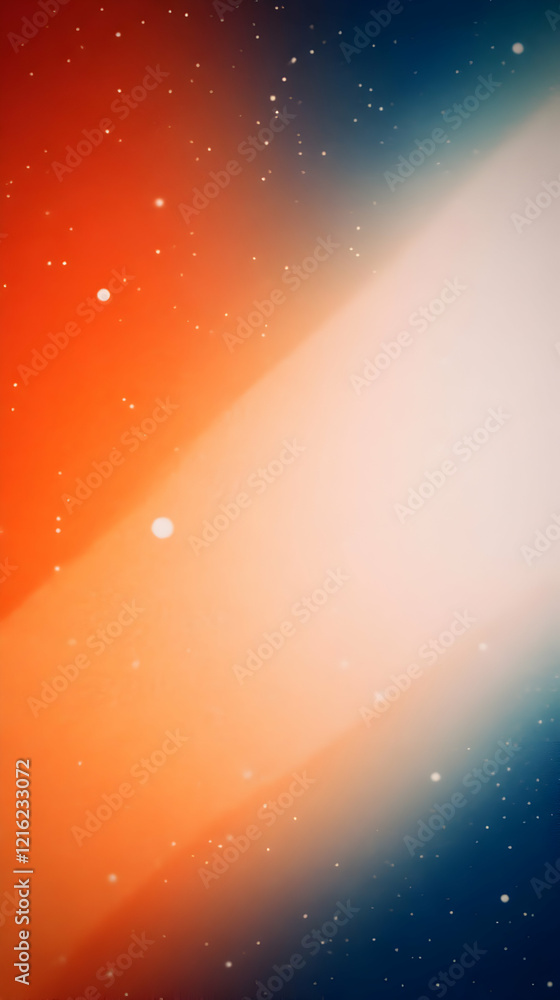 Poster abstract background with a diagonal gradient of orange, cream, and blue, featuring subtle light part