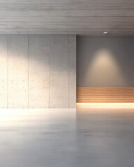 Modern empty interior space with minimalistic design and soft lighting