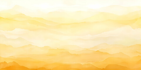 Abstract Yellow Mountain Range Background Creates a Serene and Dreamlike Atmosphere with Soft Colors.
