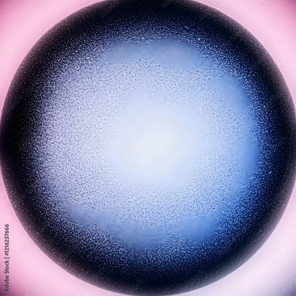 Poster abstract background shows blue and purple gradient with speckled texture effect.