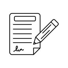 Agreement line icon with white background vector stock illustration