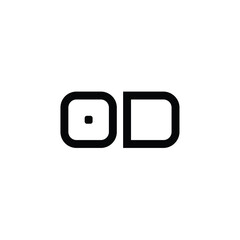 OD monogram logo design letter text name symbol monochrome logotype alphabet character simple logo