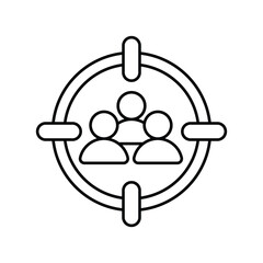 group target line icon with white background vector stock illustration
