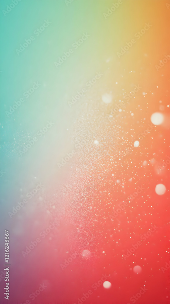 Poster abstract background creates a colorful gradient with sparkling particles and a soft focus effect