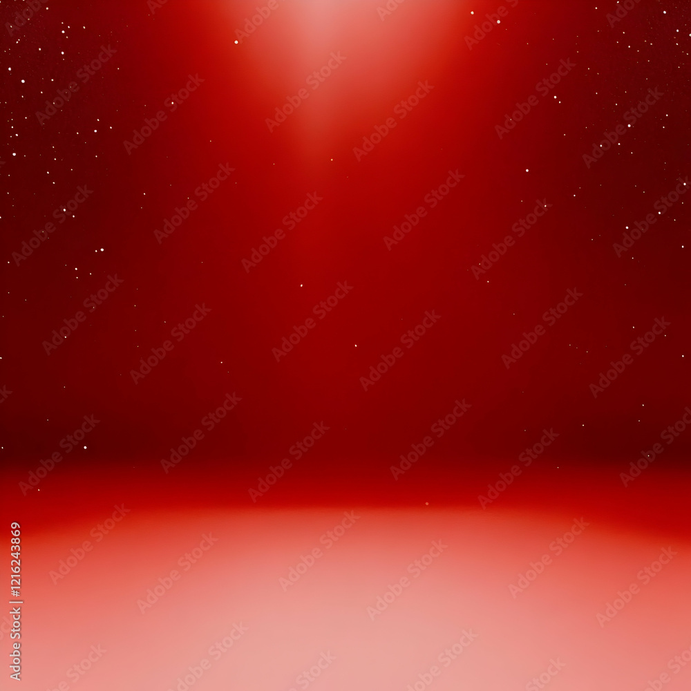 Poster red abstract background with white particles floating gently and soft light