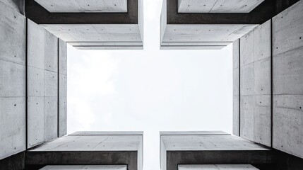 Modern abstract architectural detail with clean lines and symmetry