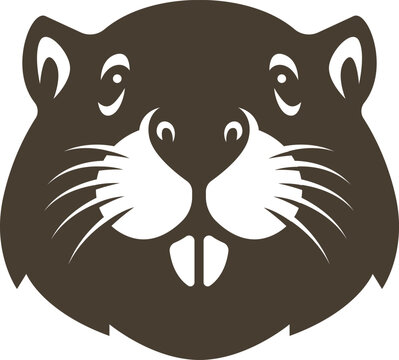 Cute beaver head icon on white background vector illustration