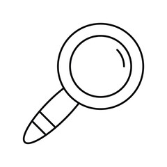 Magnifying Glass line icon with white background vector stock illustration