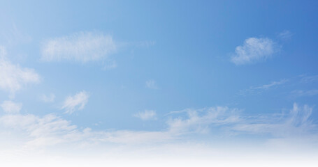 Summer blue sky cloud gradient light white background. Beauty clear cloudy in sunshine calm bright winter air bacground. Gloomy vivid cyan landscape in environment day horizon skyline view spring wind