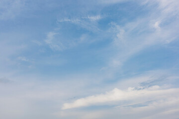Summer blue sky cloud gradient light white background. Beauty clear cloudy in sunshine calm bright winter air bacground. Gloomy vivid cyan landscape in environment day horizon skyline view spring wind
